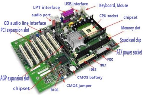 Different Types of Slots on the Motherboard .